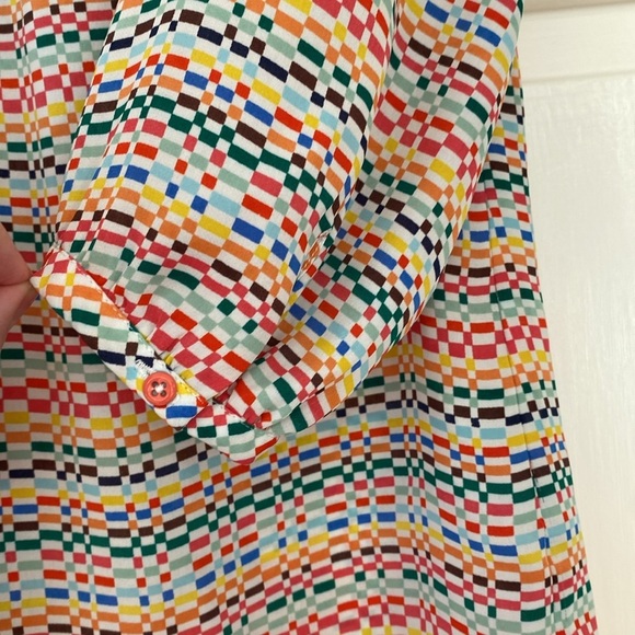 Banana Republic Rainbow Pixel Print Blouse Women’s Size Small Bright Printed Top - Picture 5 of 10
